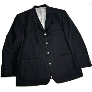 Giovanni Italy Mens Blazer Black Super 100's Worstead Wool Blazer 44R